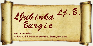 LJubinka Burgić vizit kartica